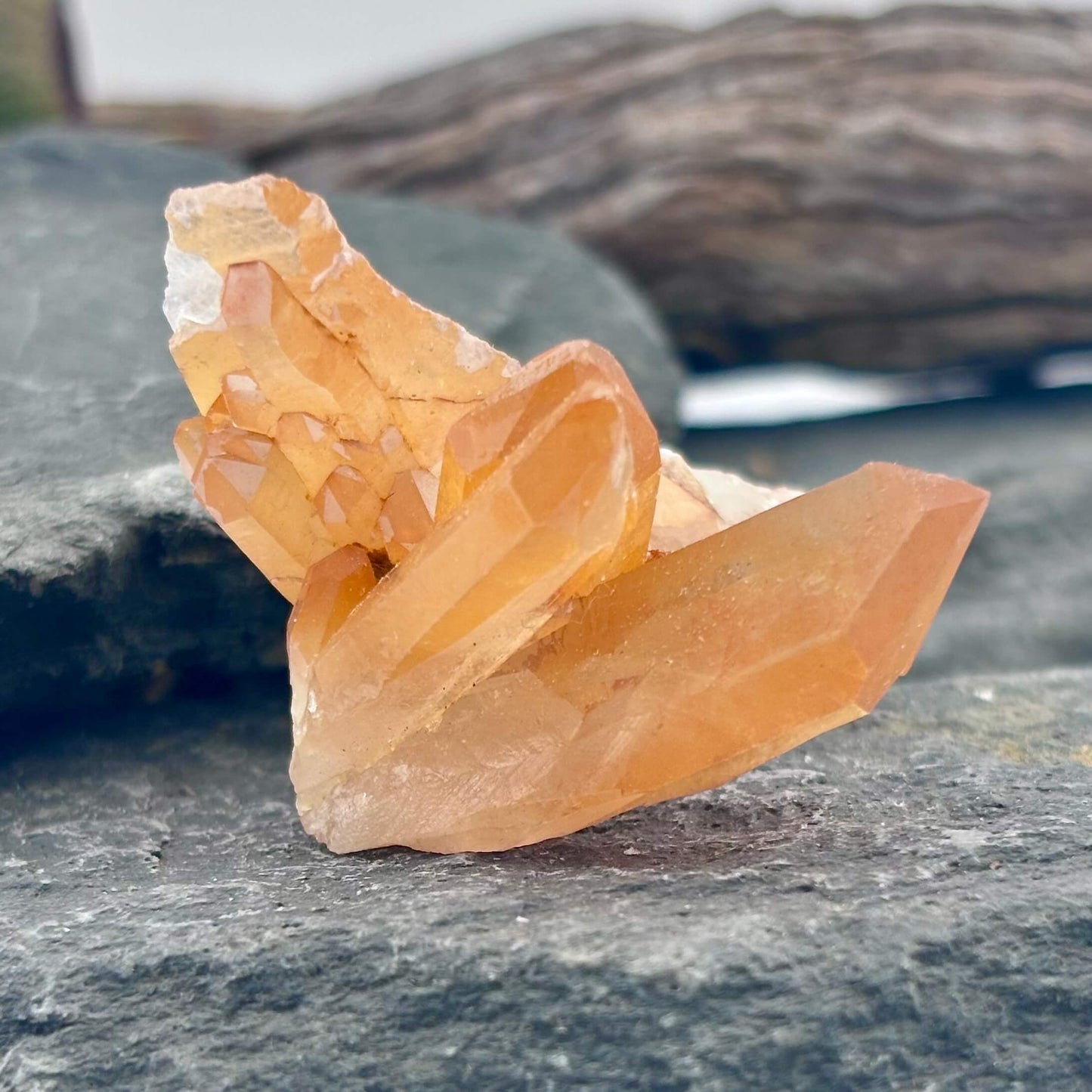Brazilian Tangerine Quartz Cluster