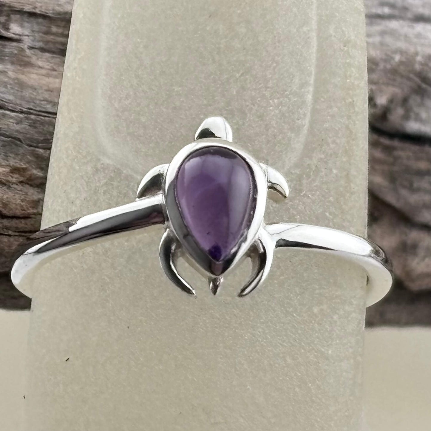 Amethyst Turtle Ring Sterling Silver .925 SZ US 8 / 18MM