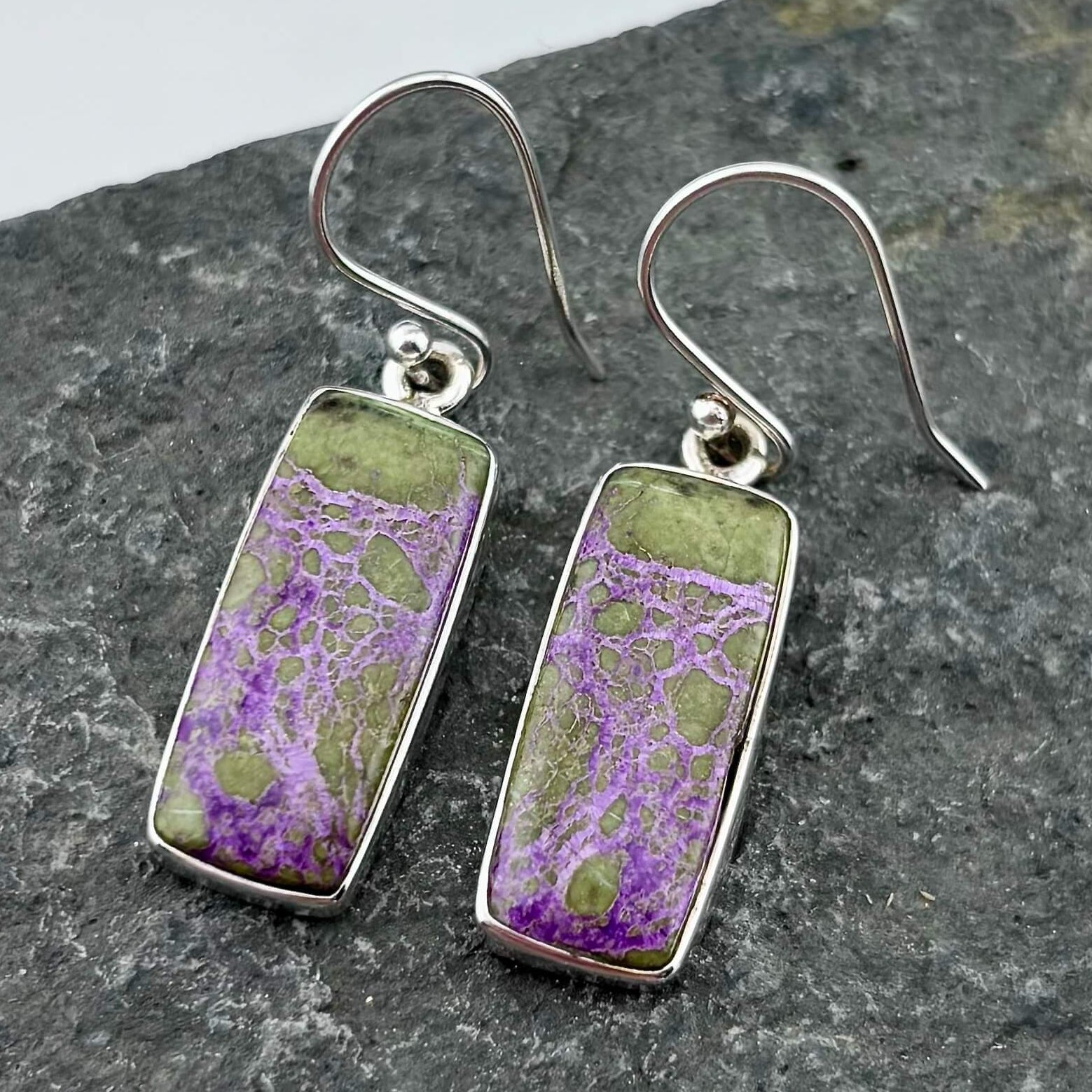 Variscite in Purpurite Earrings