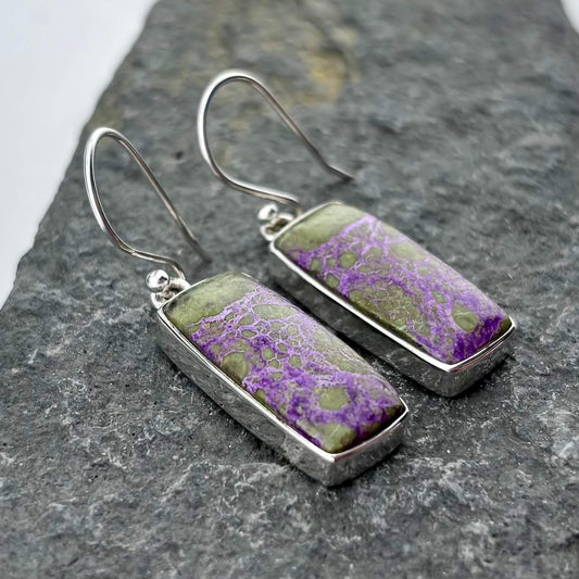 Variscite in Purpurite Earrings