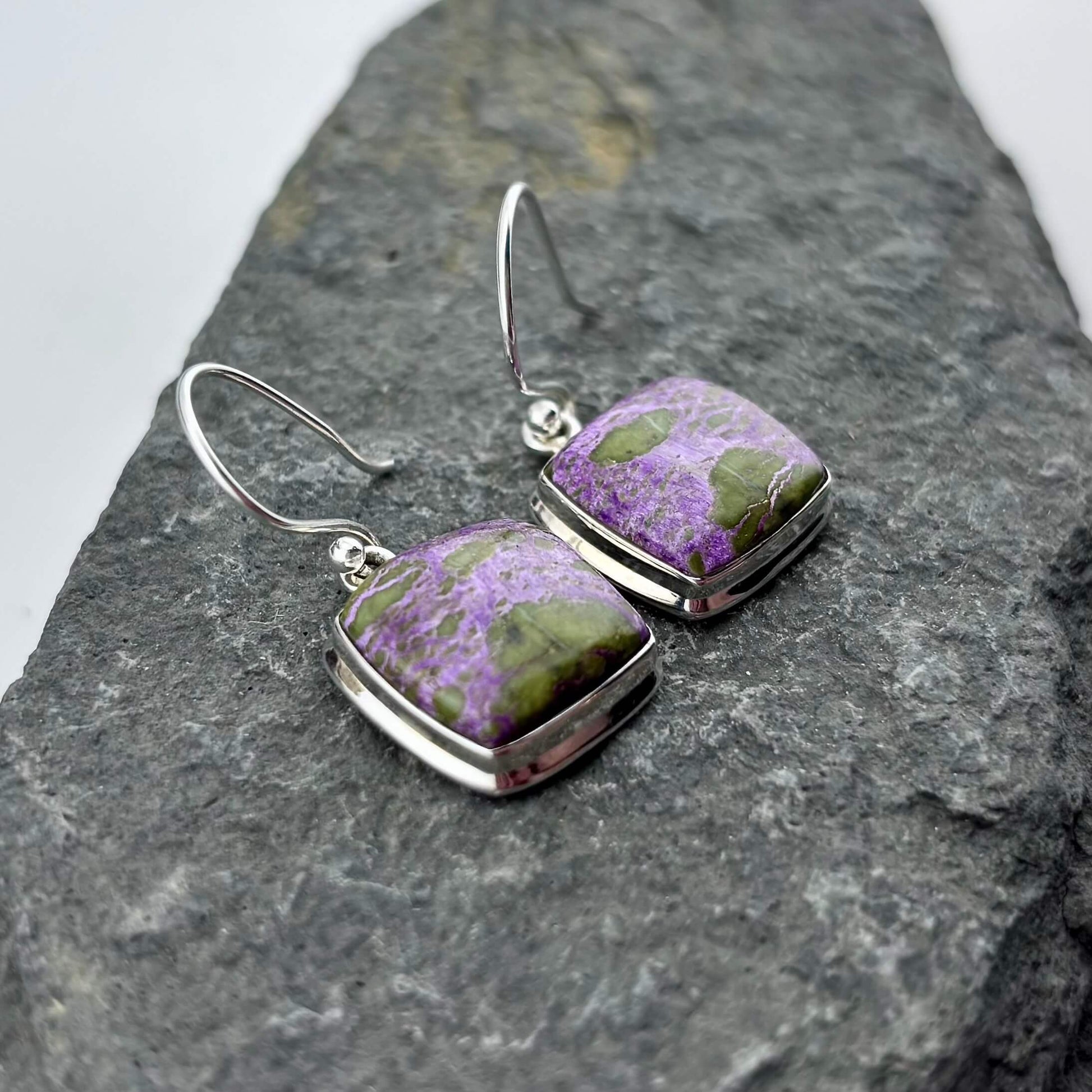 Variscite in Purpurite Earrings