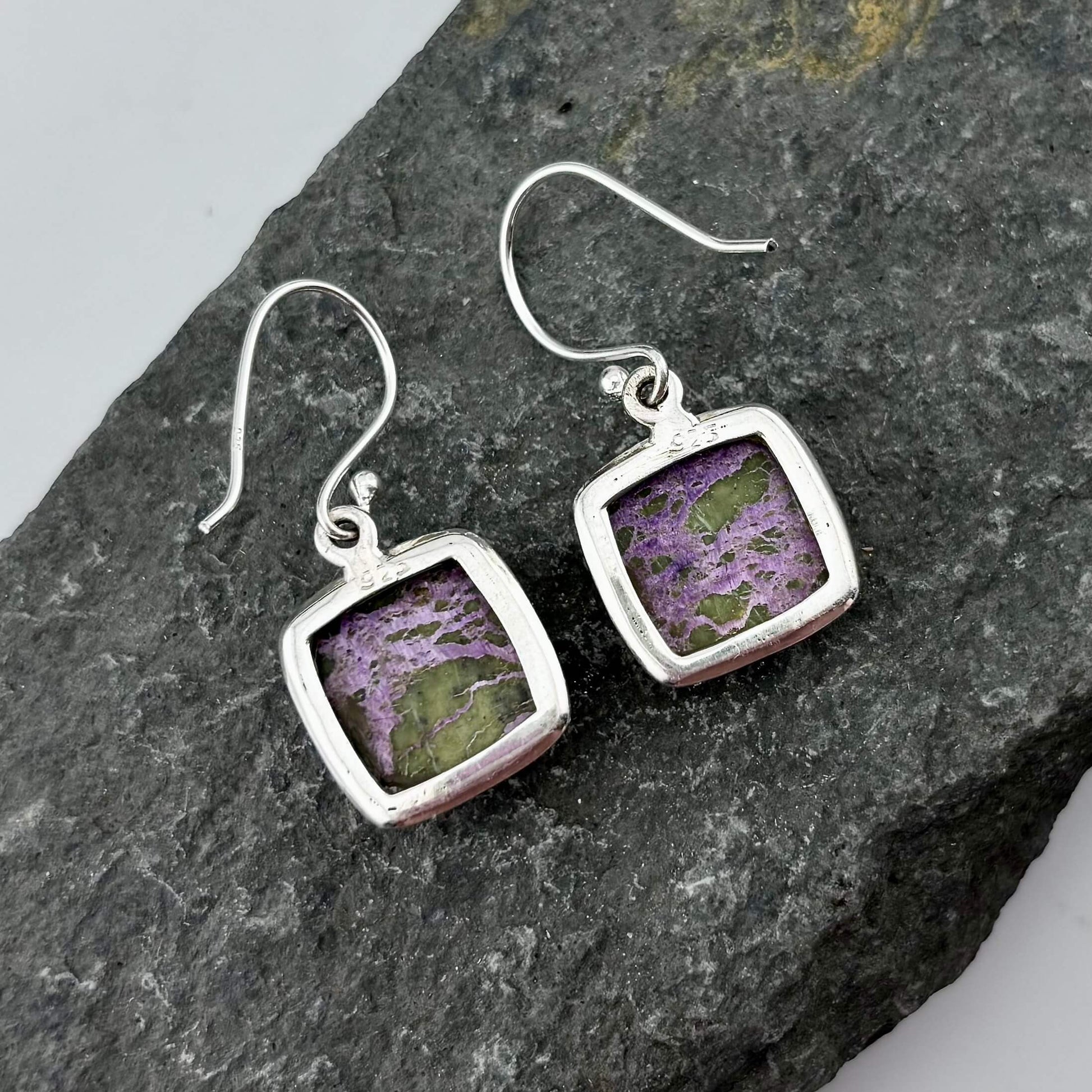 Variscite in Purpurite Earrings