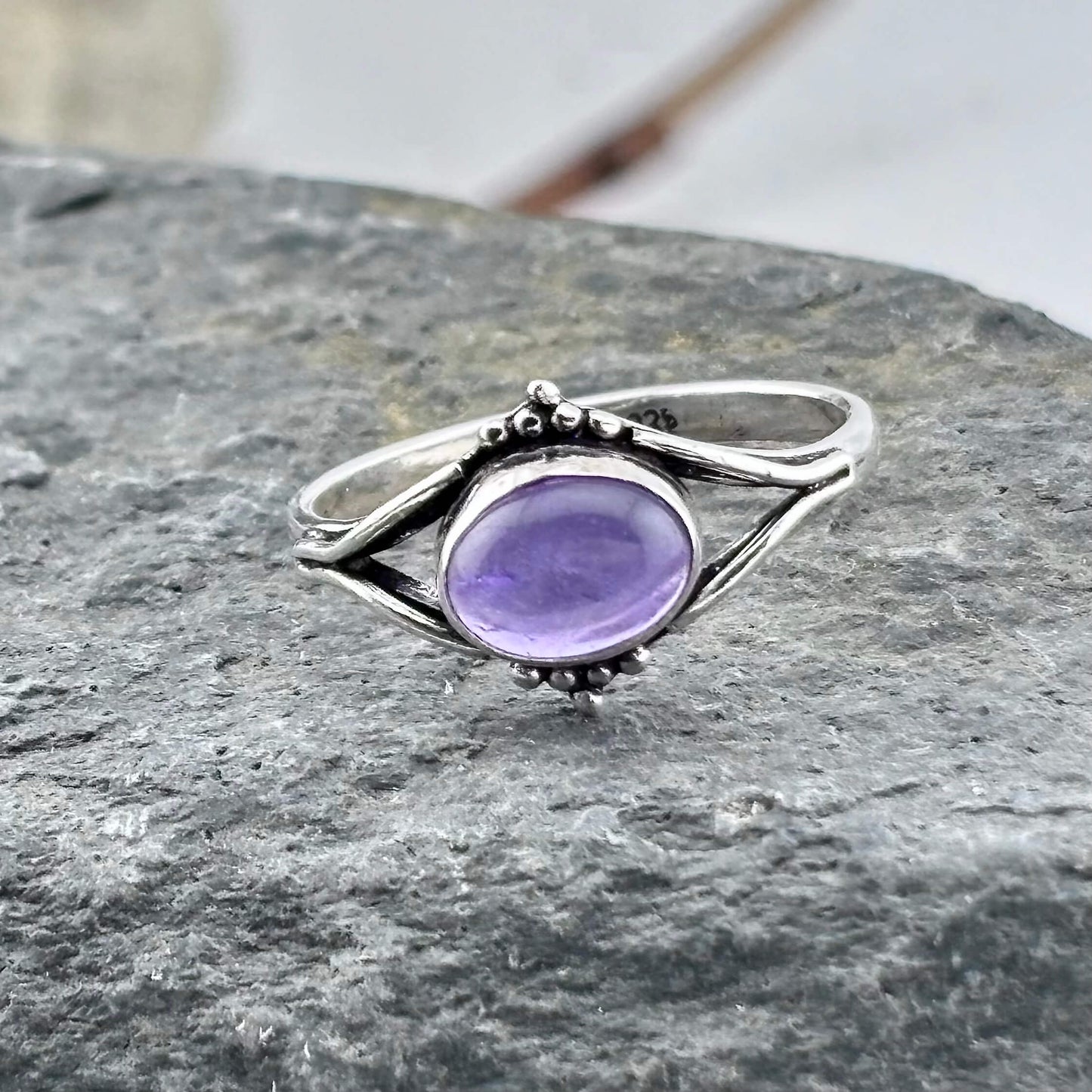 Amethyst Ring - Sterling Silver .925 SZ US 8 18.55mm