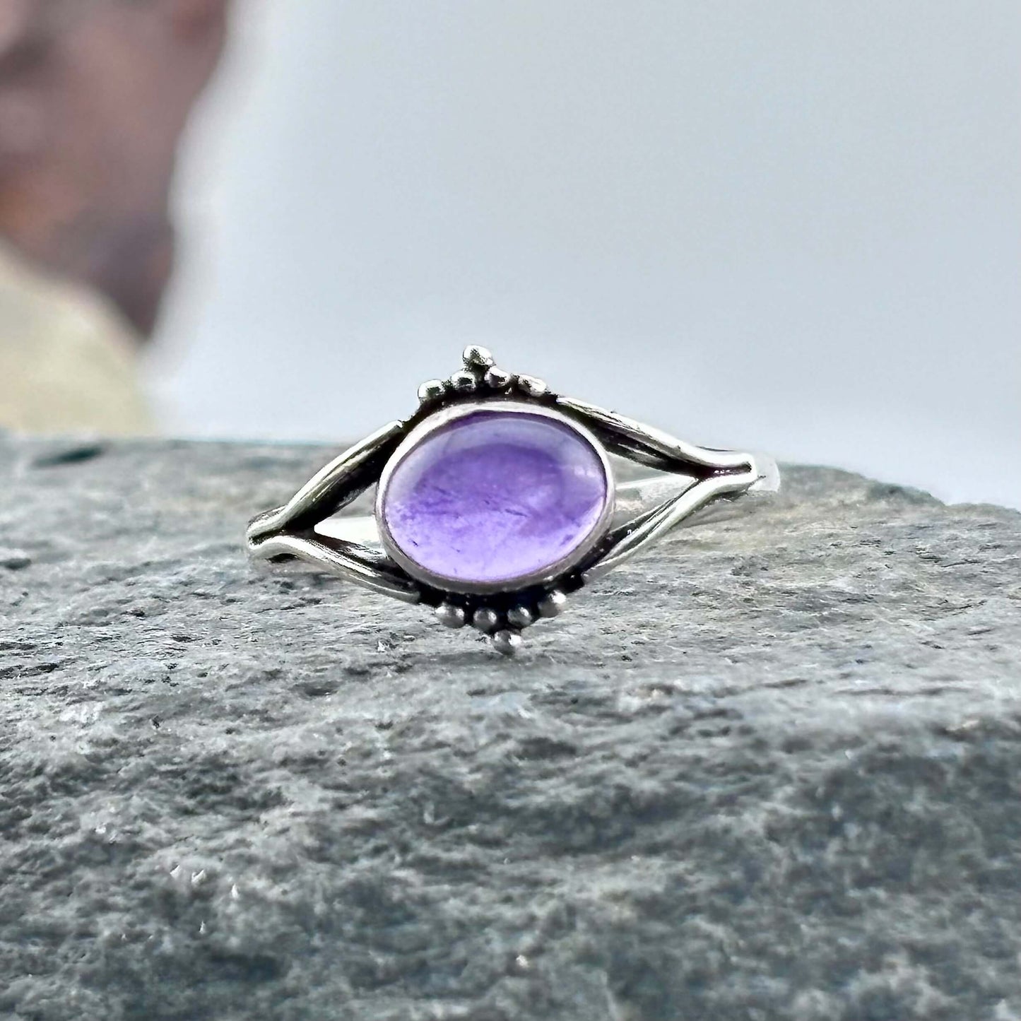 Amethyst Ring - Sterling Silver .925 SZ US 8 18.55mm