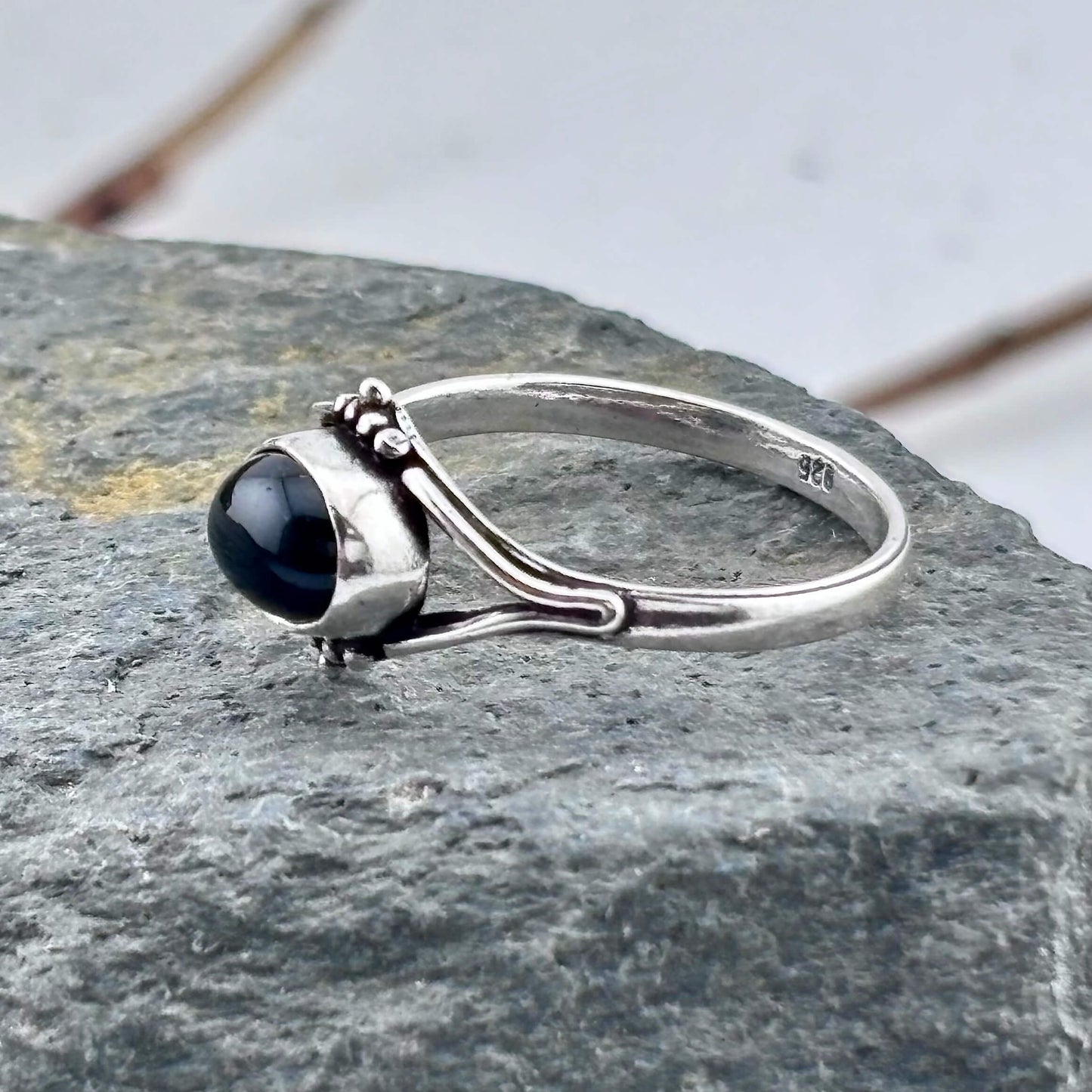 Black Onyx Ring - Sterling Silver .925 SZ US 8 18.55m