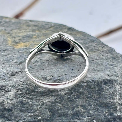 Black Onyx Ring - Sterling Silver .925 SZ US 8 18.55m