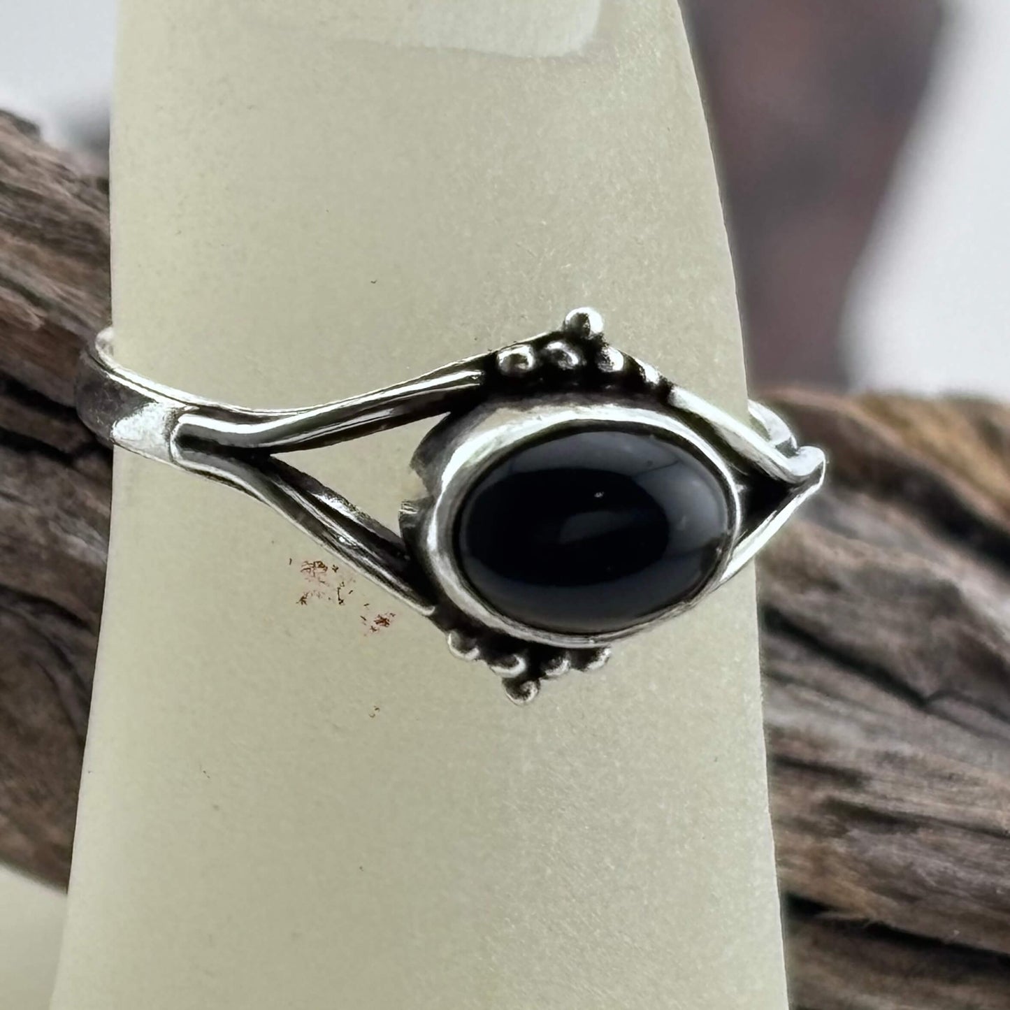 Black Onyx Ring - Sterling Silver .925 SZ US 8 18.55m