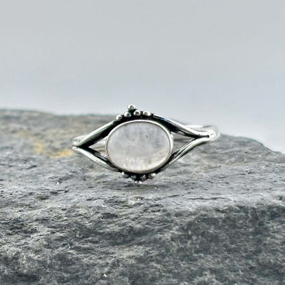 Rainbow Moonstone Ring - Sterling Silver .925 SZ US 8 18.55mm