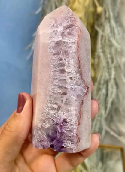 Brazilian Pink Amethyst Quartz Tower - 306 grams