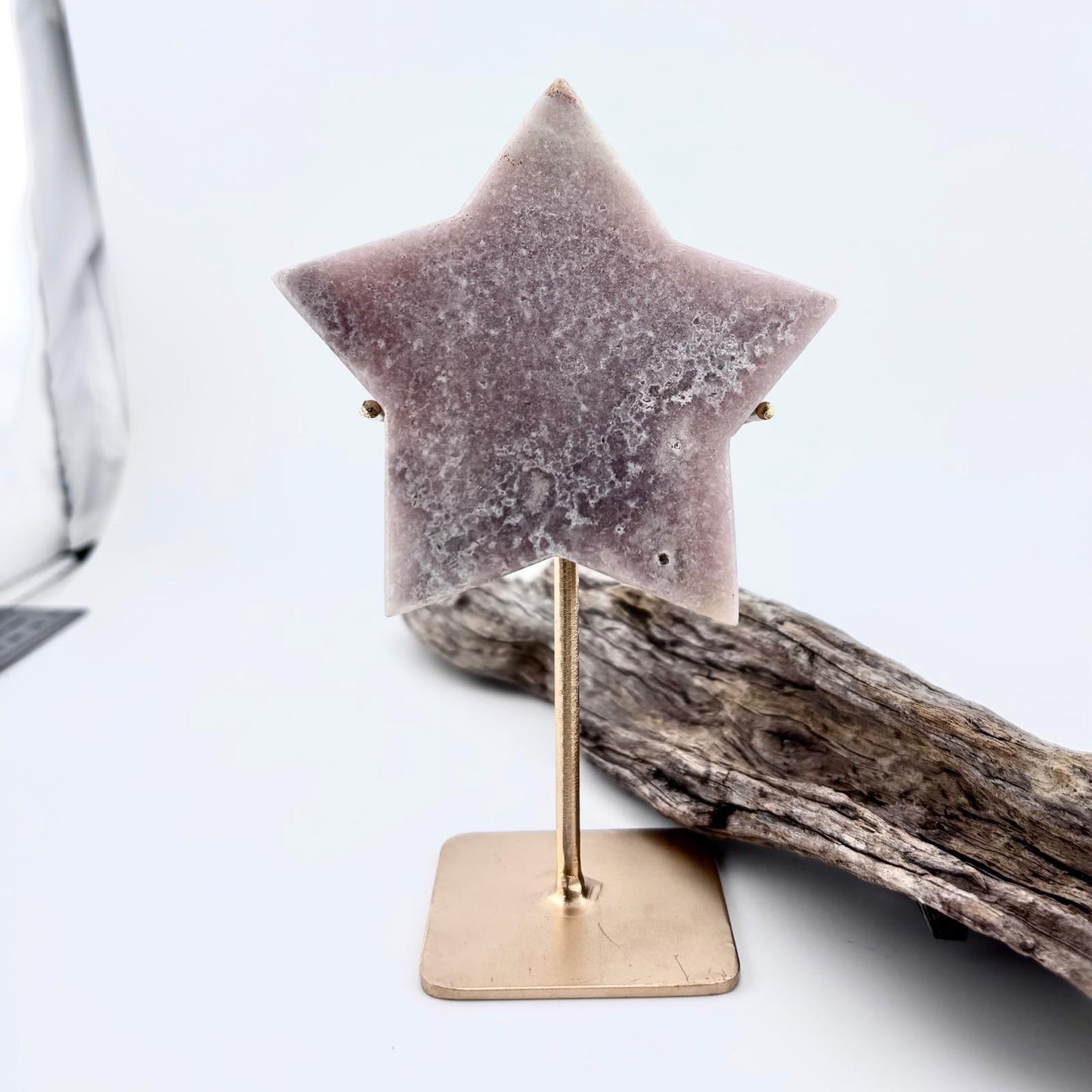 Brazilian Pink Amethyst Star on stand - 250 grams