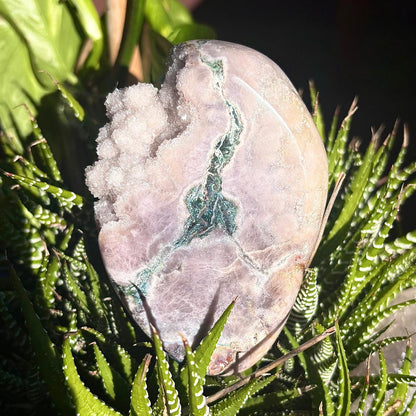 Brazilian Pink / Lavender Amethyst W Green Jasper Slab - 350 grams