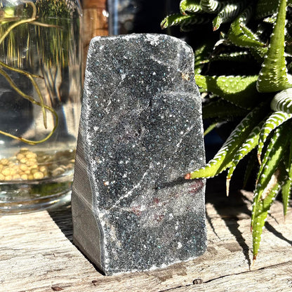 Brazilian Black Amethyst Druzy Geode Freeform - 0.188 kgs