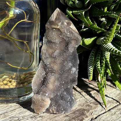 Natural Sphalerite Druzy Tower - 143 grams / 9.5 cm