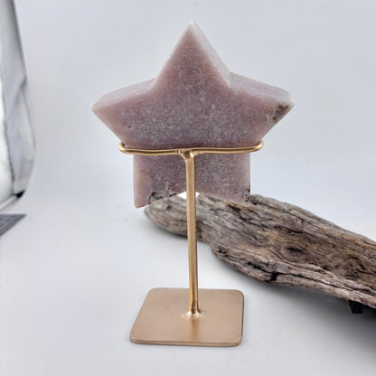 Brazilian Pink Amethyst Star on stand - 250 grams