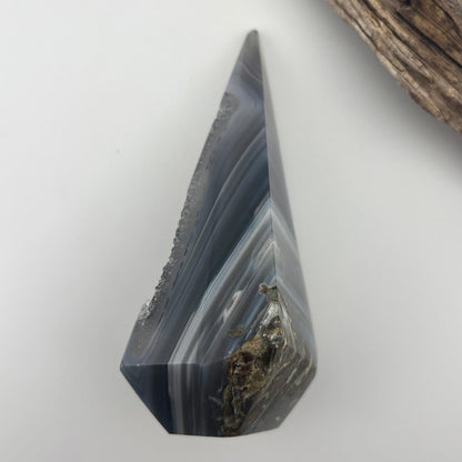 Brazilian Black Agate Druzy Tower Geode Freeform - 250 grams