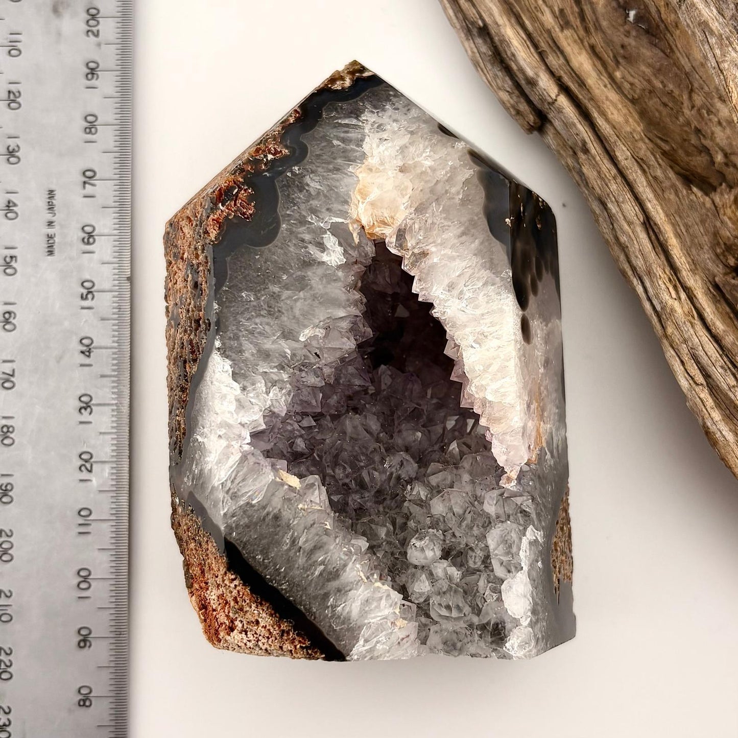 Brazilian Black Agate Tower Geode - 0.346 kgs
