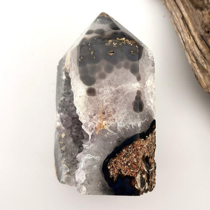 Brazilian Black Agate Tower Geode - 0.346 kgs