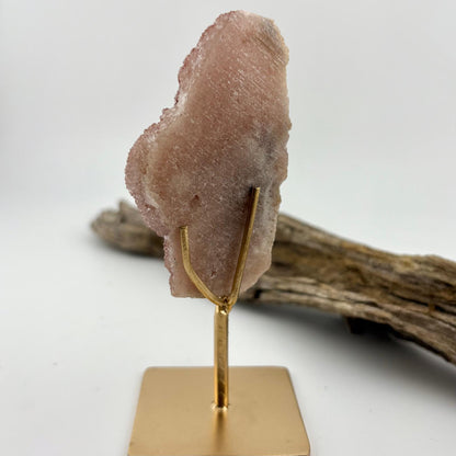 Brazilian Reddish Pink Amethyst Druzy Freeform on Stand - 140 grams