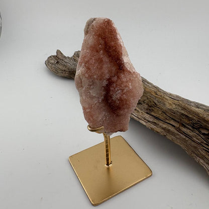 Brazilian Reddish Pink Amethyst Druzy Freeform on Stand - 140 grams