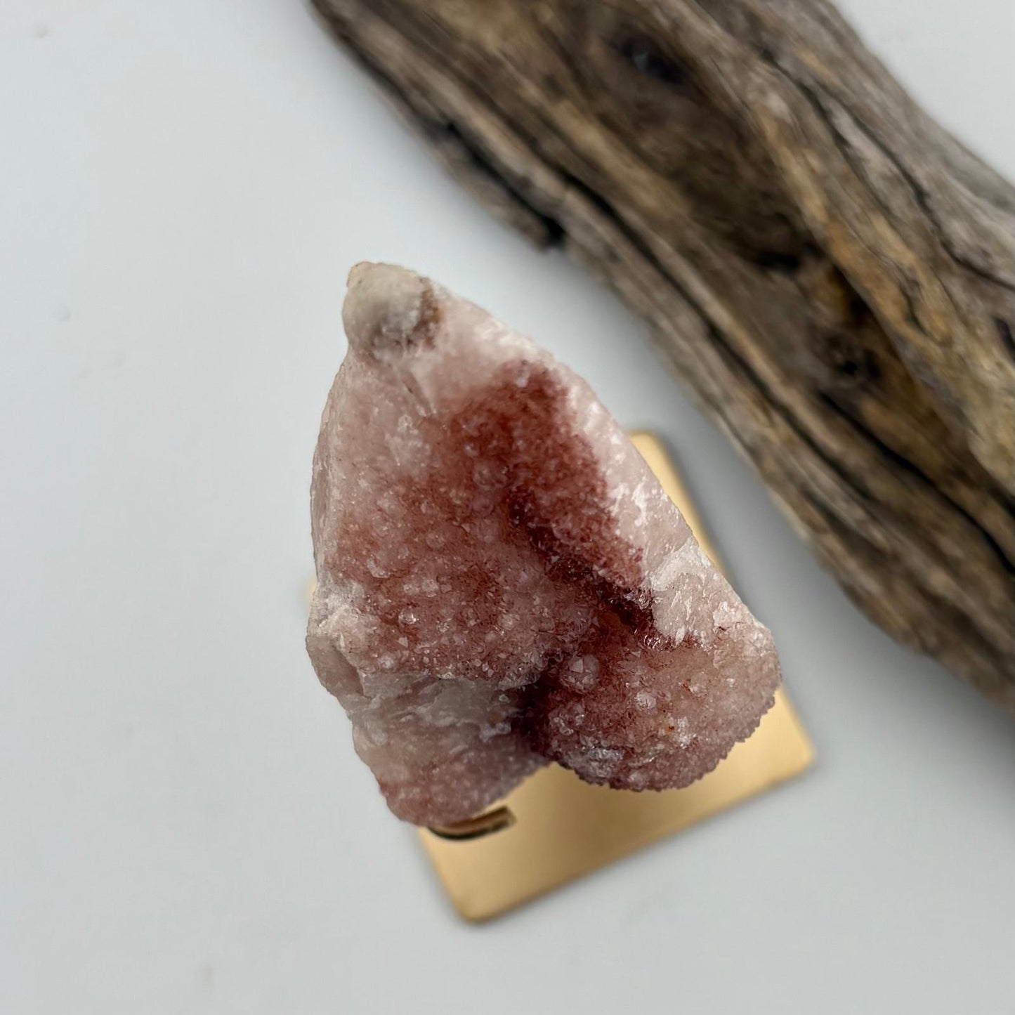 Brazilian Reddish Pink Amethyst Druzy Freeform on Stand - 140 grams