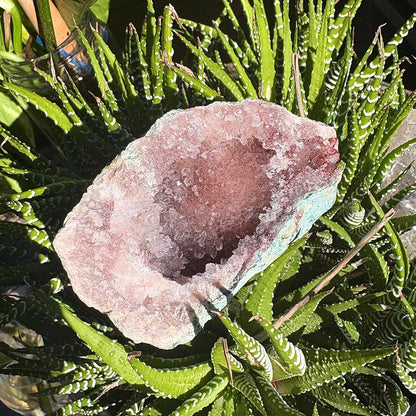 Brazilian Pink Amethyst Natural Sparkly Druzy Freeform Geode - 190 grams