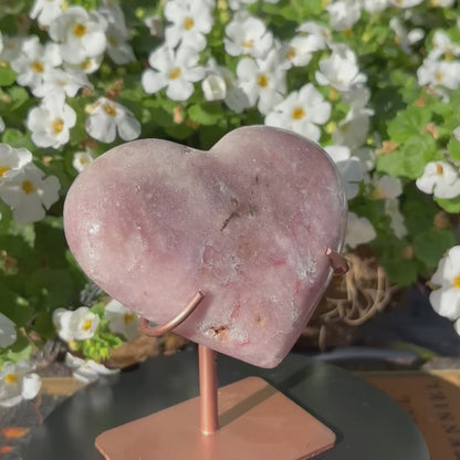 Brazilian Pink Amethyst Polished Heart - 281 grams (#33)