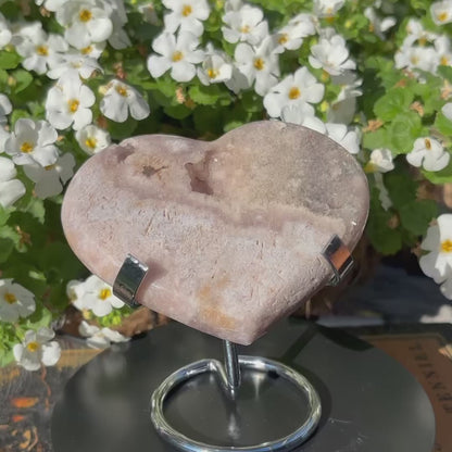 Brazilian Pink Amethyst Polished Heart - 237 grams (#48)