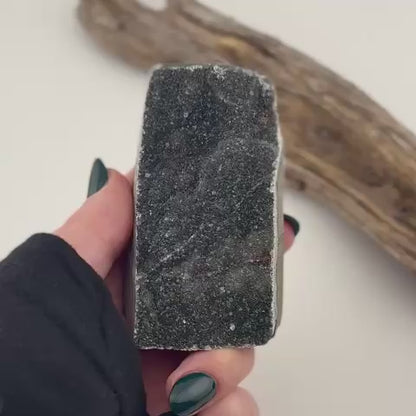 Brazilian Black Amethyst Druzy Geode Freeform - 0.188 kgs