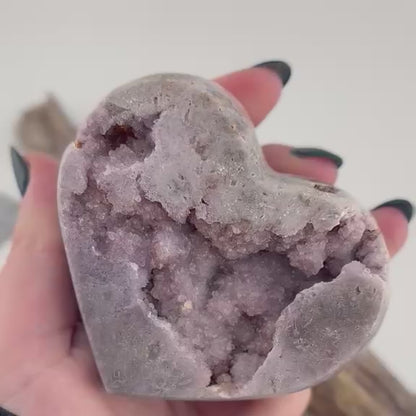 Brazilian Pink / Lavender Amethyst Sparkly Sugar Druzy Heart - 304 grams