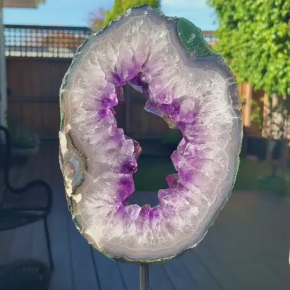 Large Brazilian Amethyst Portal - 2.9 kgs / 6.4 lbs (w stand) - Statement Piece