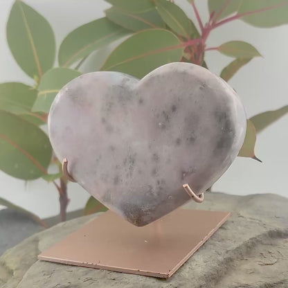 Brazilian Pink Amethyst Polished Heart - 480 grams (#56)