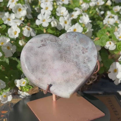 Brazilian Pink Amethyst Polished Heart - 363 grams (#35)