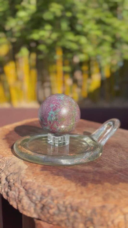 Unique Large Ruby Kyanite Sphere - 400 grams / 6 cms - With Free clear Sphere Stand