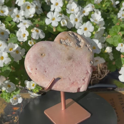 Brazilian Pink Amethyst Polished Heart - 220 grams (#25)