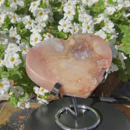 Brazilian Pink Amethyst Polished Heart - 390 grams (#111)