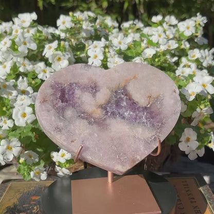 Brazilian Pink Amethyst Polished Heart - 580 grams (#144)