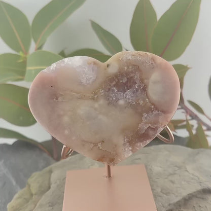 Brazilian Pink Amethyst Polished Heart - 390 grams (#111)