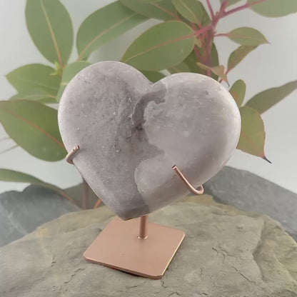 Brazilian Pink Amethyst Polished Heart - 404 grams (#23)