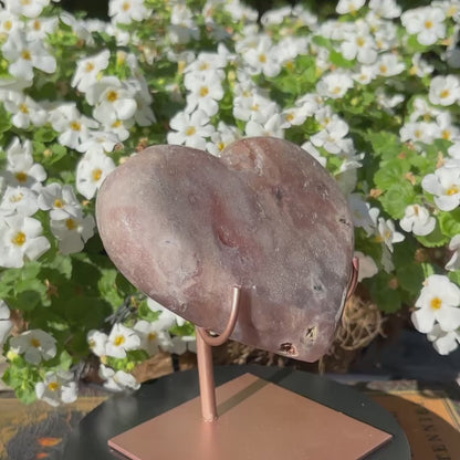 Brazilian Pink Amethyst Polished Heart - 531 grams (#57)