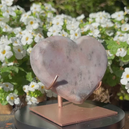 Brazilian Pink Amethyst Polished Heart - 480 grams (#56)