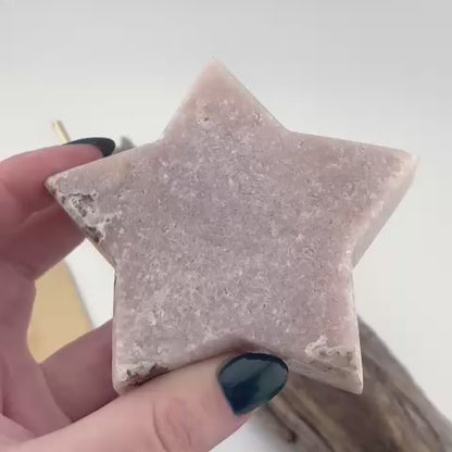 Brazilian Pink Amethyst Star on stand - 250 grams