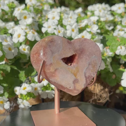 Brazilian Pink Amethyst Polished Heart - 270 grams (#96)