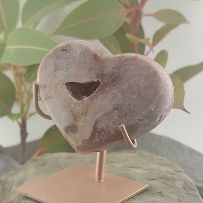 Brazilian Pink Amethyst Polished Heart - 270 grams (#96)