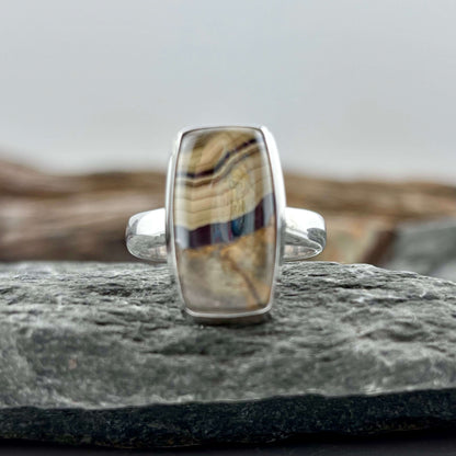 Schalenblende Ring - Handmade - Sterling Silver .925 (SZ 8.5)