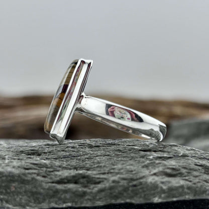 Schalenblende Ring - Handmade - Sterling Silver .925 (SZ 8.5)